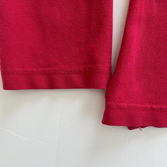 Vintage American Eagle Stretch Long Sleeve Polo Shirt in Red Size XL - Picture 6 of 9